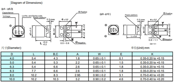 470uf 35v SMD Electronic Capacitors 1UF-1000UF 6.3V-100V