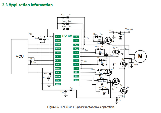 LF2136B 3 Phase Half Bridge Gate Driver Integrated Circuits IC LF2136BTR